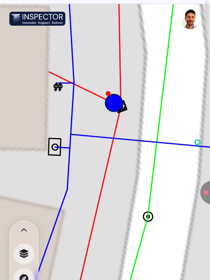 Utility lines from the design files on the Inspector field map